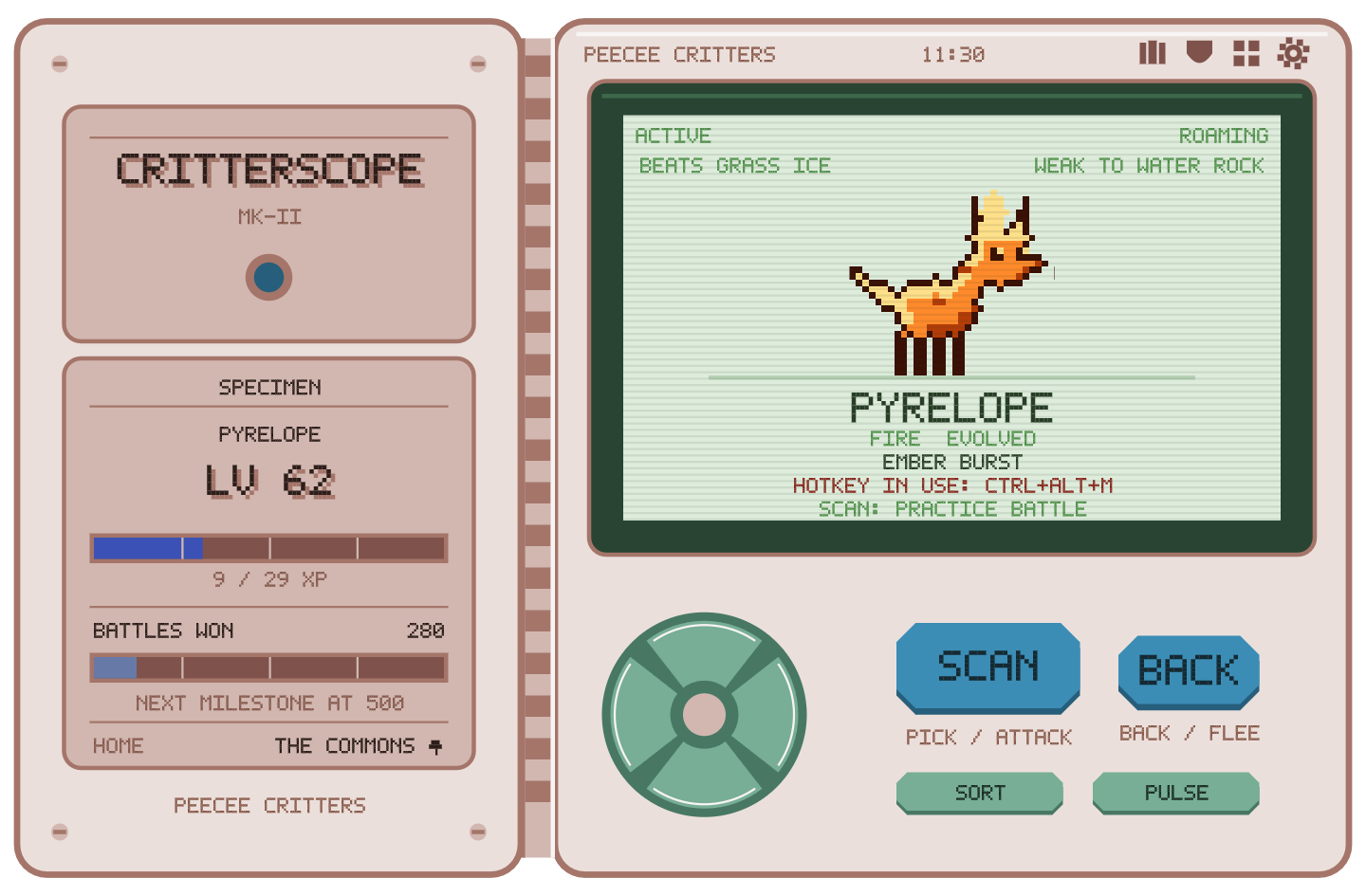 The device in a pink colourway