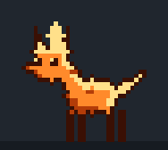 A pixel creature walking along a Windows taskbar