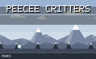 The title screen: a landmark goes past, and the critter runs off when you press a button